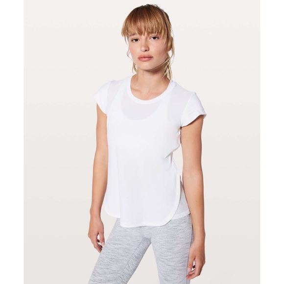 Lululemon Just Pleat It Short Sleeve Top White - Picture 2 of 8